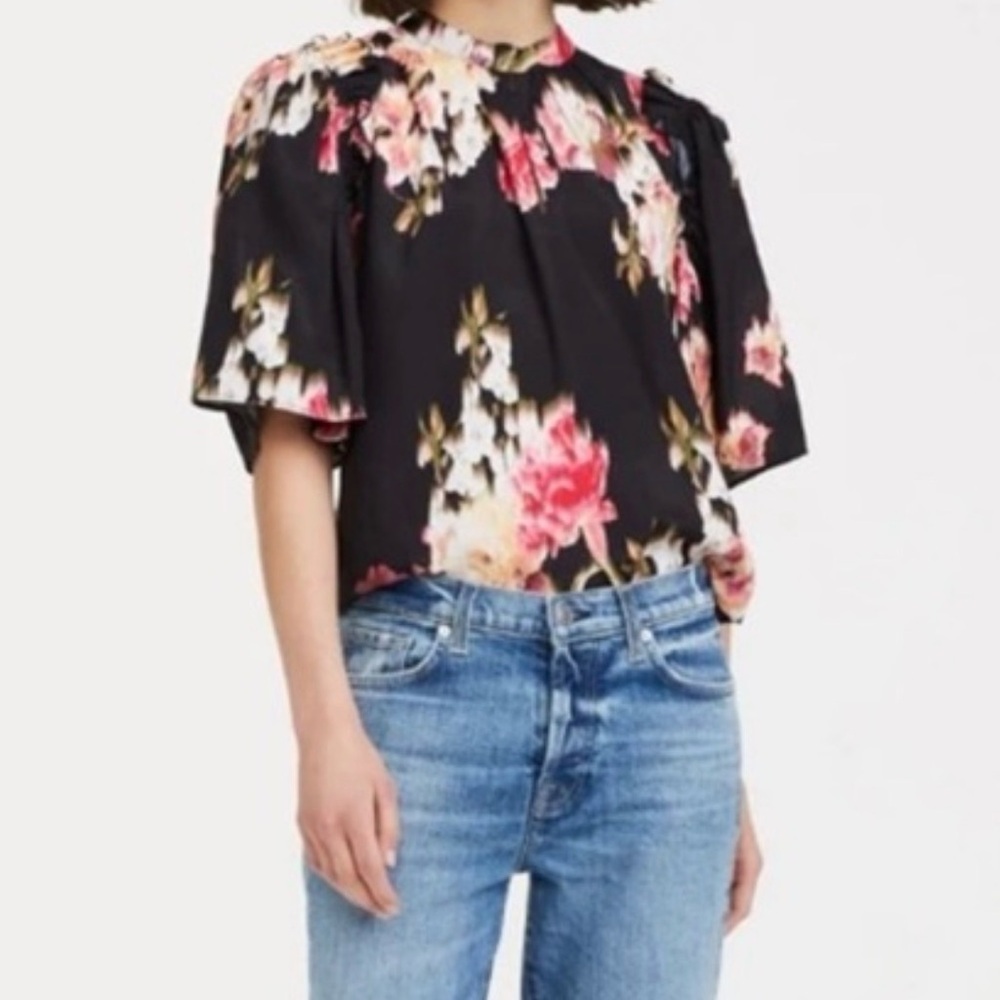 7 for all mankind floral blouse